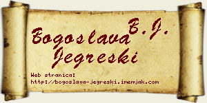 Bogoslava Jegreški vizit kartica
